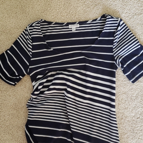 A Pea in the pod maternity dress blue striped - Picture 2 of 2
